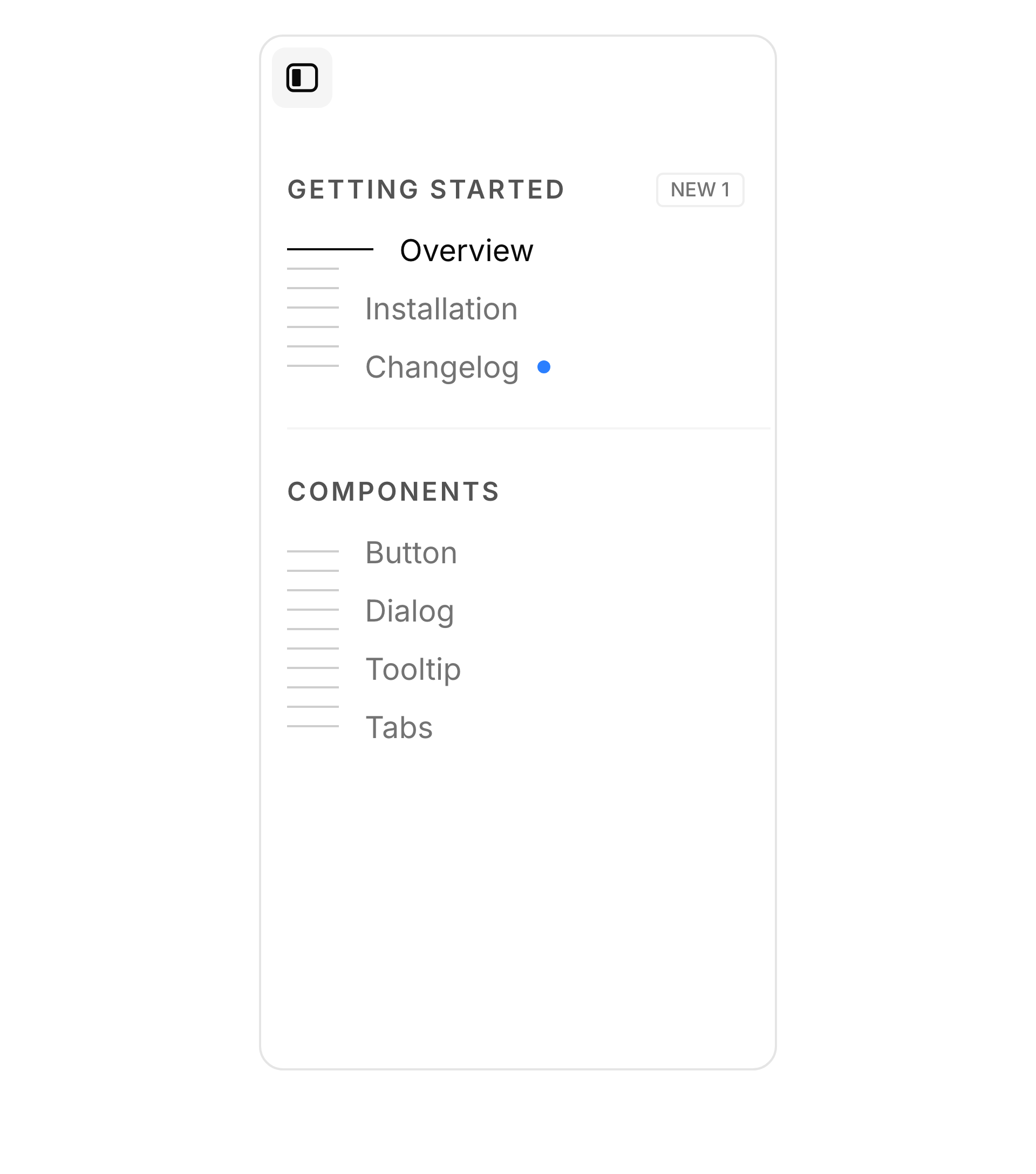 Component Sidebar light preview
