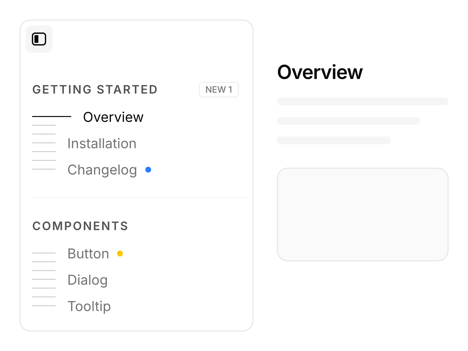 Component Sidebar light preview
