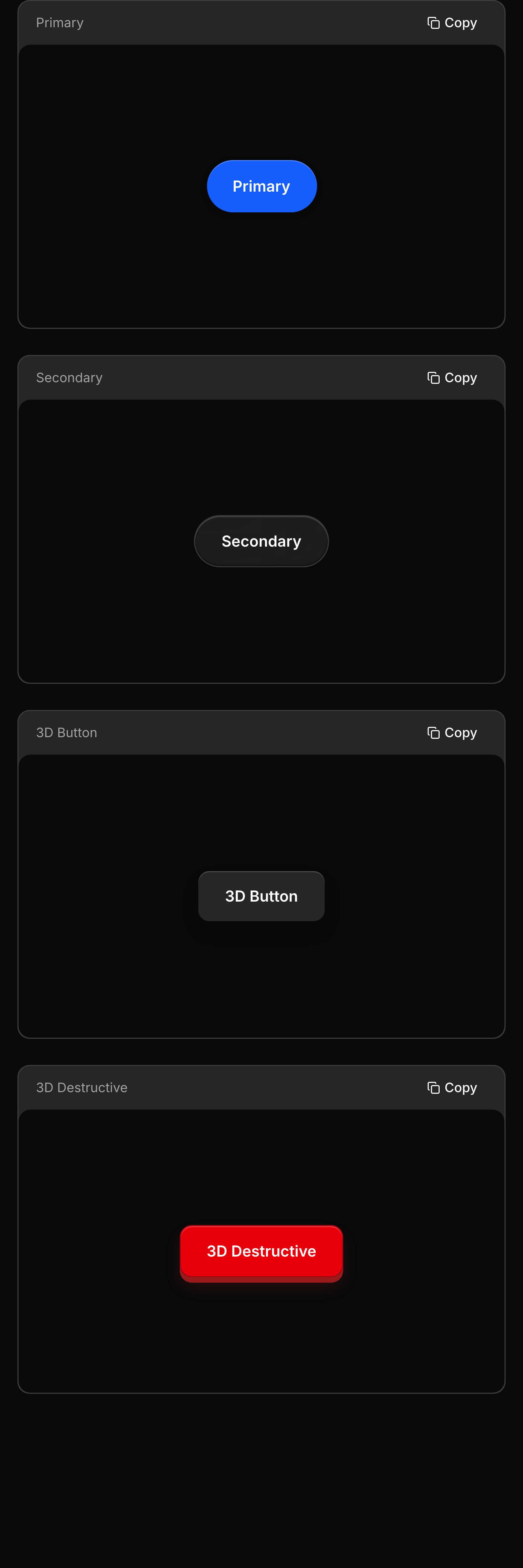 Tailwind CSS Buttons dark preview